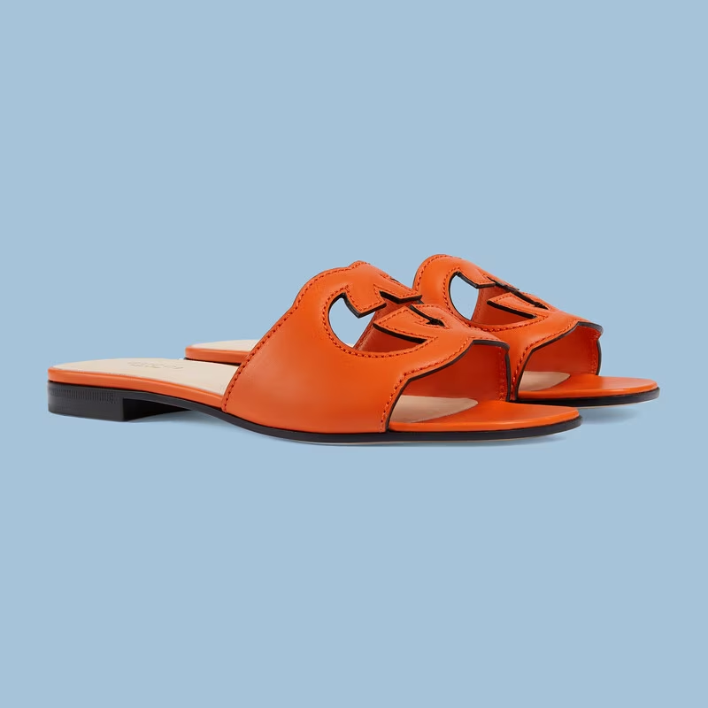 WOMEN'S INTERLOCKING G CUT-OUT SLIDE SANDAL